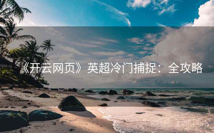 《开云网页》英超冷门捕捉：全攻略